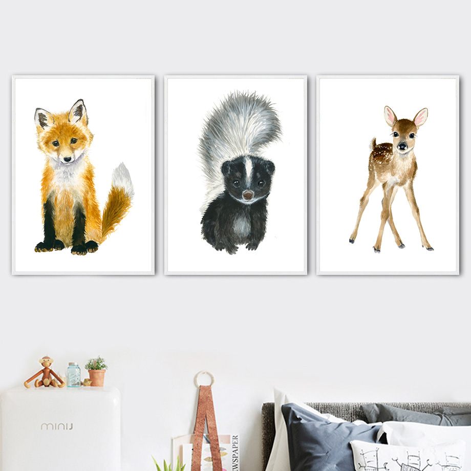Baby Nursery Giraffe - Elephant Fox Zebra Giraffe Leopard Lion