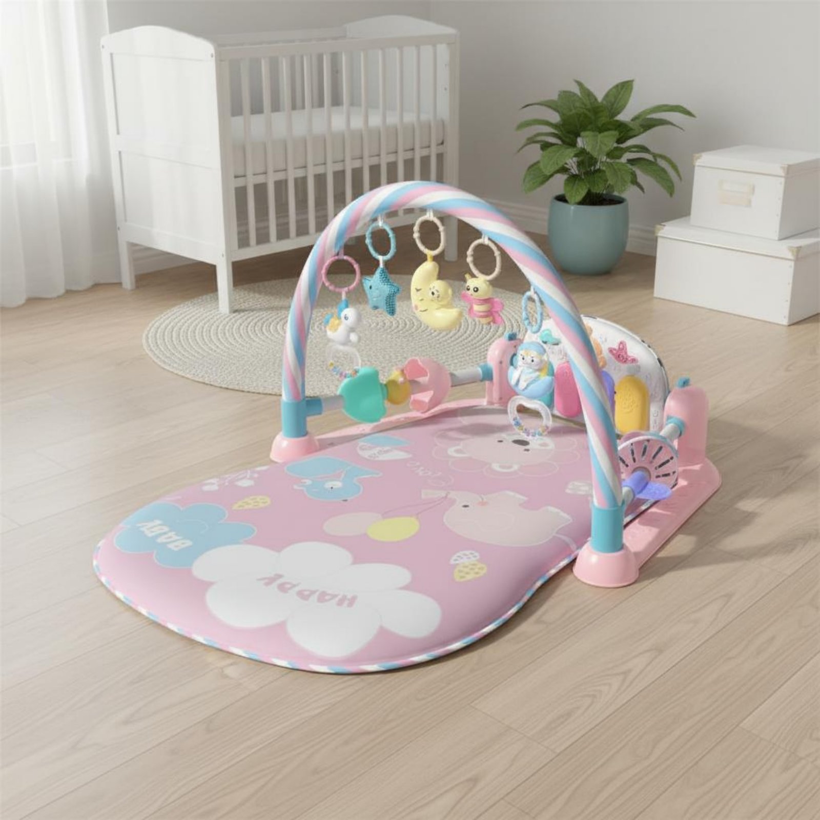 Baby Playpen with Piano Music  - Baby Nursery Bed 评论和价格