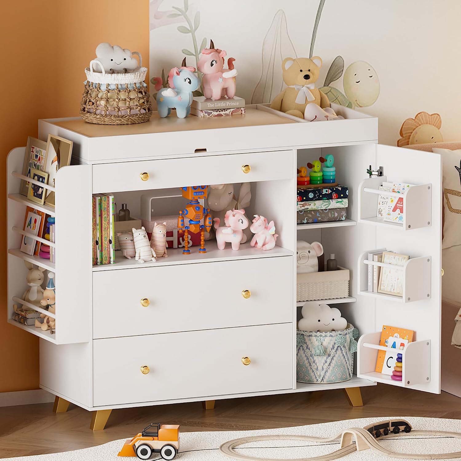 Nursery Dresser with Baby Chan - Baby Nursery Dresser Changing Table 评论和价格