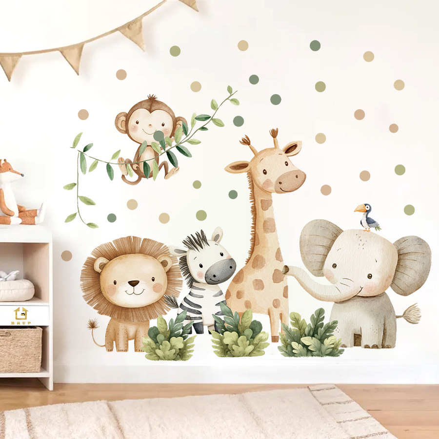 Boho Forest Animals Wall Stick - Baby Nursery Giraffe 评论和价格