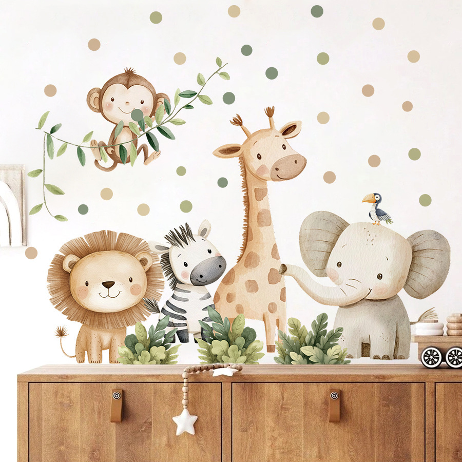 Boho Forest Animals Wall Stick - Baby Nursery Giraffe 评论和价格