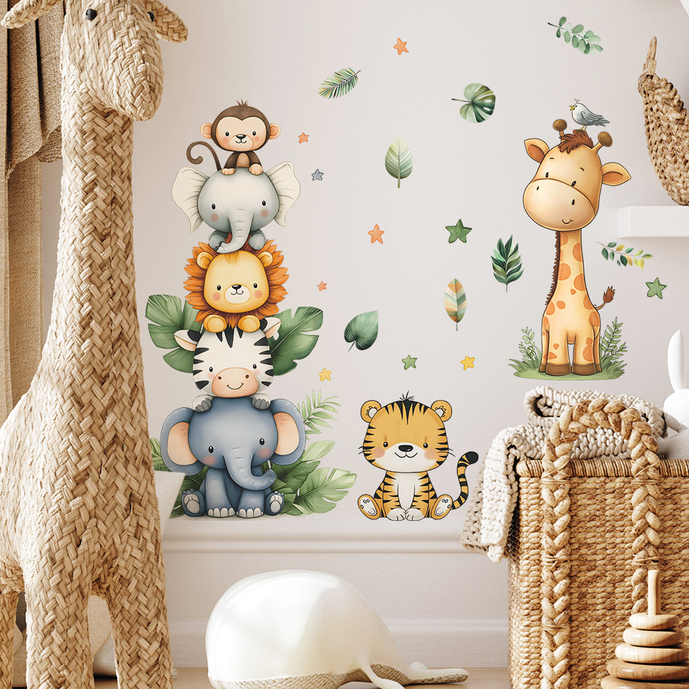 Boho Forest Animals Wall Stick - Baby Nursery Giraffe 评论和价格