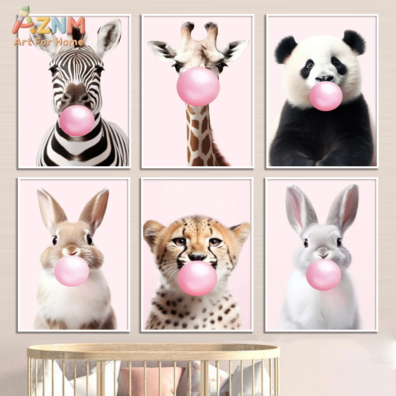 Cute Pink Panda Giraffe Bunny  - Baby Nursery Giraffe 评论和价格