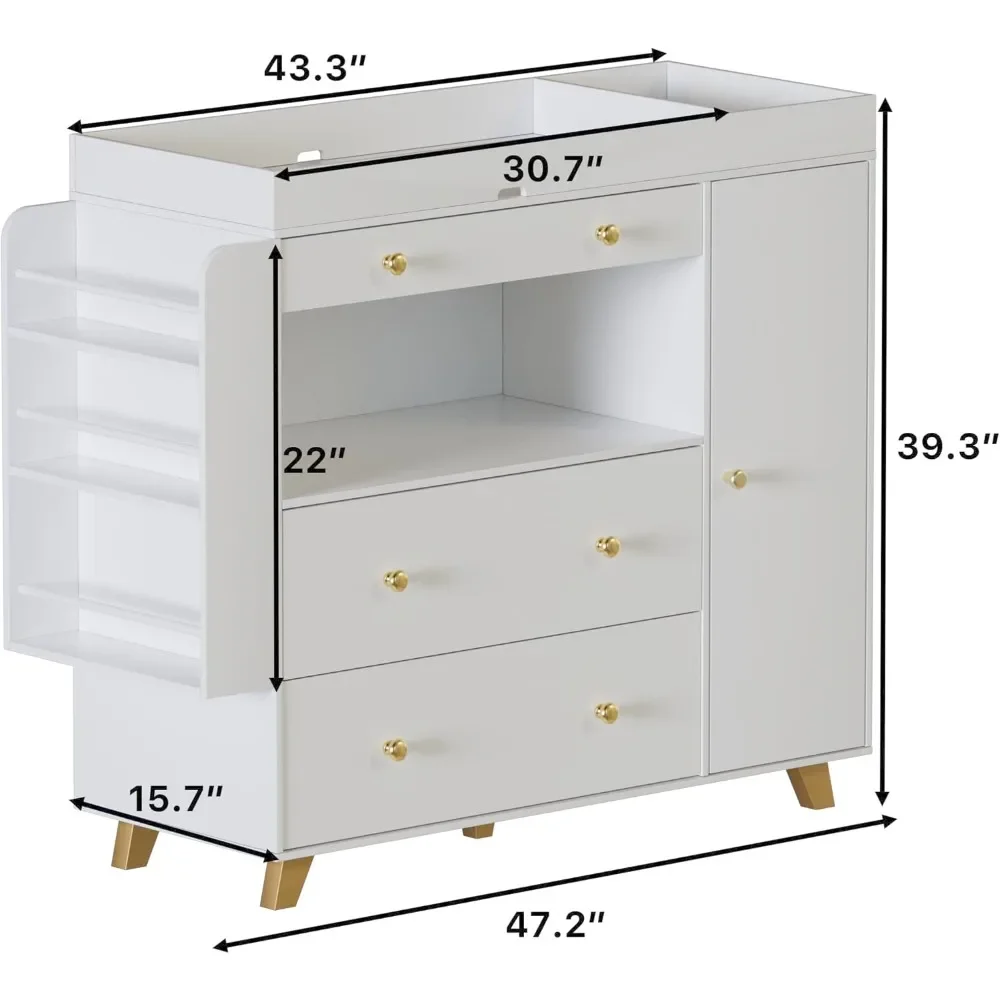 Nursery Dresser, Baby Changing - Baby Nursery Dresser Changing Table 评论和价格