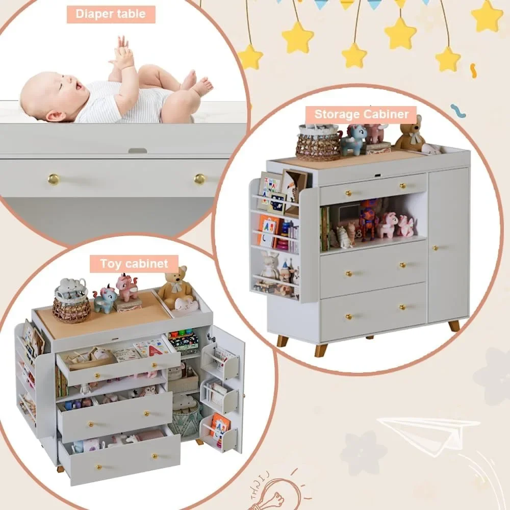 Nursery Dresser, Baby Changing - Baby Nursery Dresser Changing Table 评论和价格