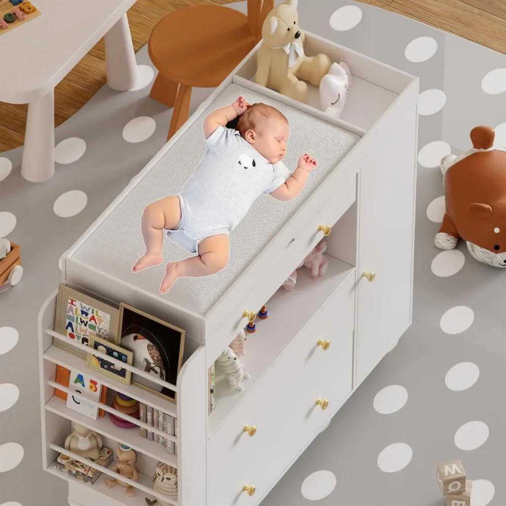 Nursery Dresser, Baby Changing - Baby Nursery Dresser Changing Table 评论和价格