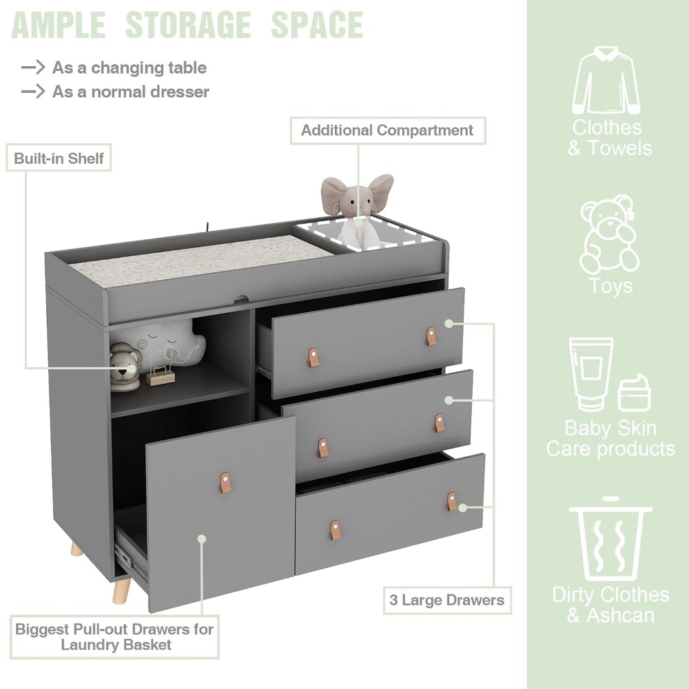 Baby Dresser Changing Table, T - Baby Nursery Dresser Changing Table 评论和价格