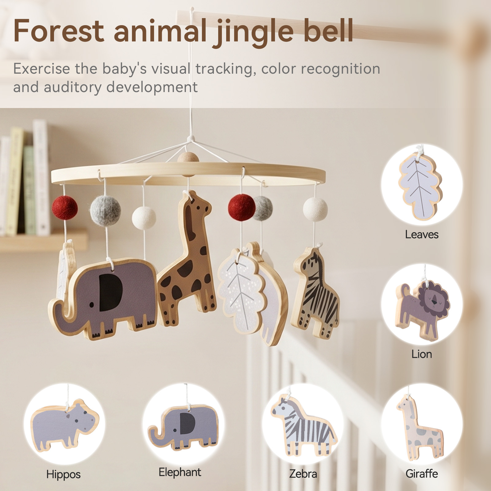 Wooden Forest Baby Bed Bell An - Crib Mobile Musical 评论和价格