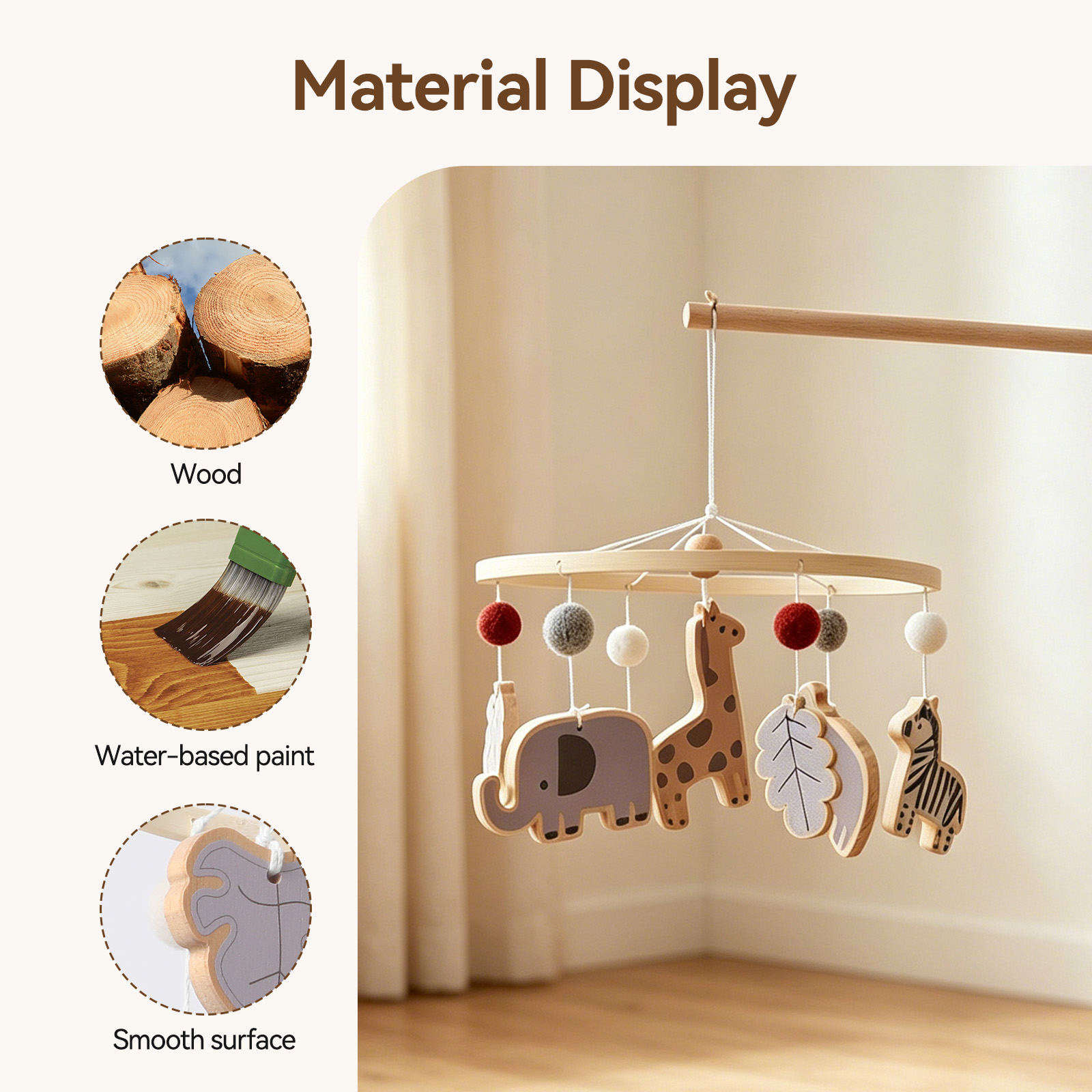 Wooden Forest Baby Bed Bell An - Crib Mobile Musical 评论和价格