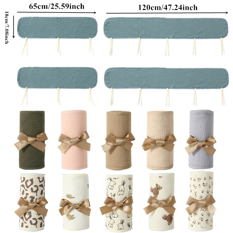 4 PCs Cotton Baby Bed Bumpers  - Baby Nursery Glider 评论和价格