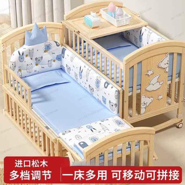 Solid wood newborn baby cradle - Baby Nursery Bed 评论和价格