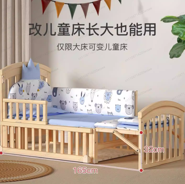 Solid wood newborn baby cradle - Baby Nursery Bed 评论和价格