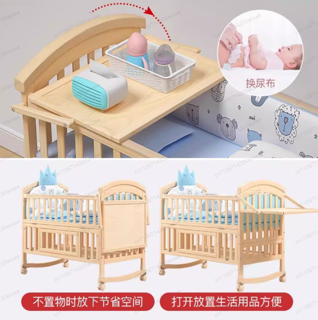 Solid wood newborn baby cradle - Baby Nursery Bed 评论和价格