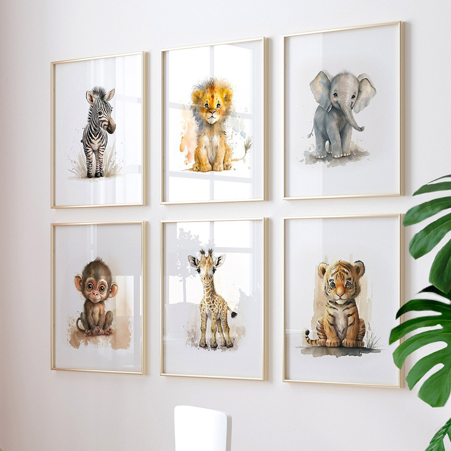 Nursery Animals Lion Giraffe R - Baby Nursery Giraffe 评论和价格