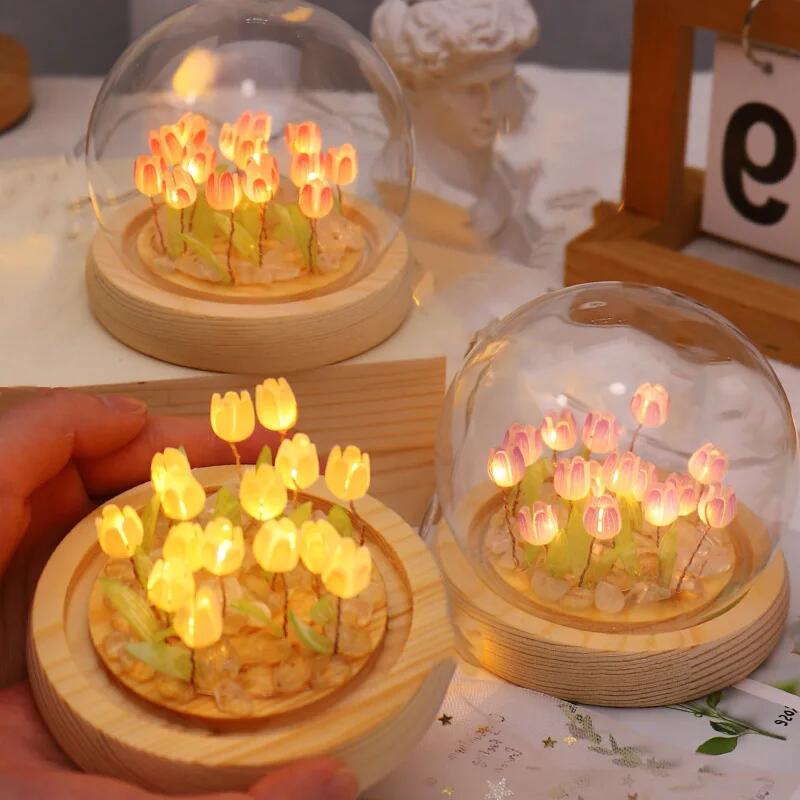 Artificial Tulip Flower Night  - Baby Nursery Night Light 评论和价格