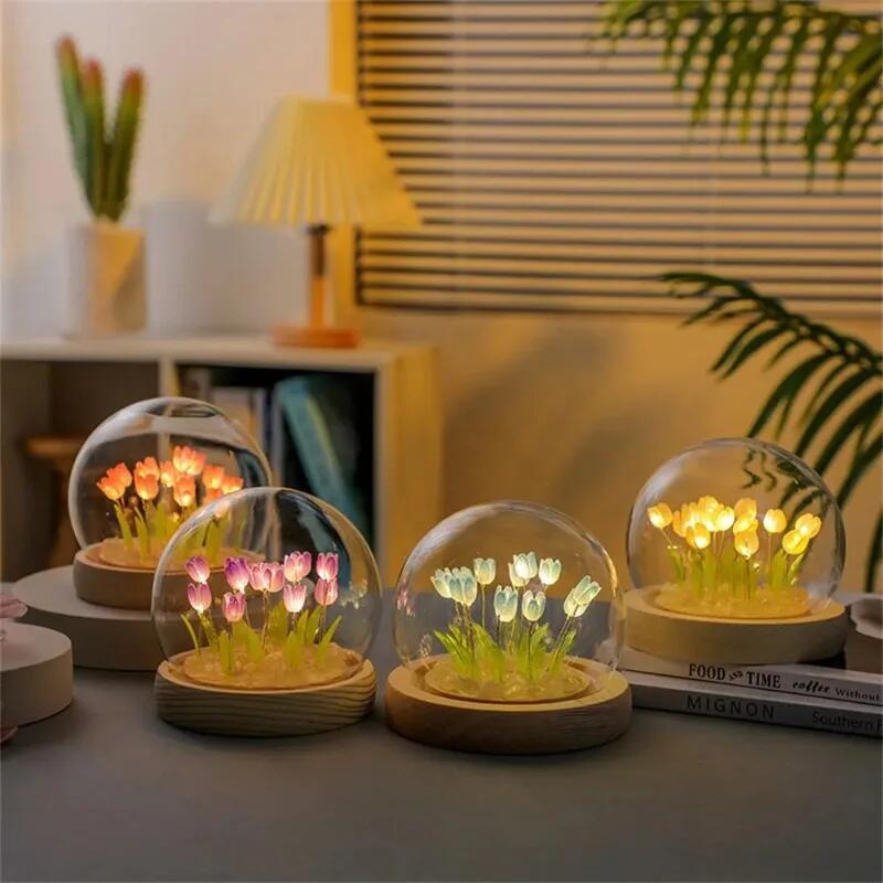 Artificial Tulip Flower Night  - Baby Nursery Night Light 评论和价格
